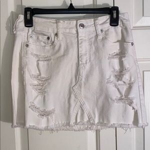 American Eagle White Denim Mini Skirt